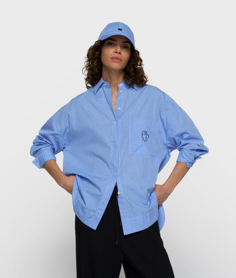 10DAYS Long Sleeve Shirt Check 20-415-6203 Ultramarine