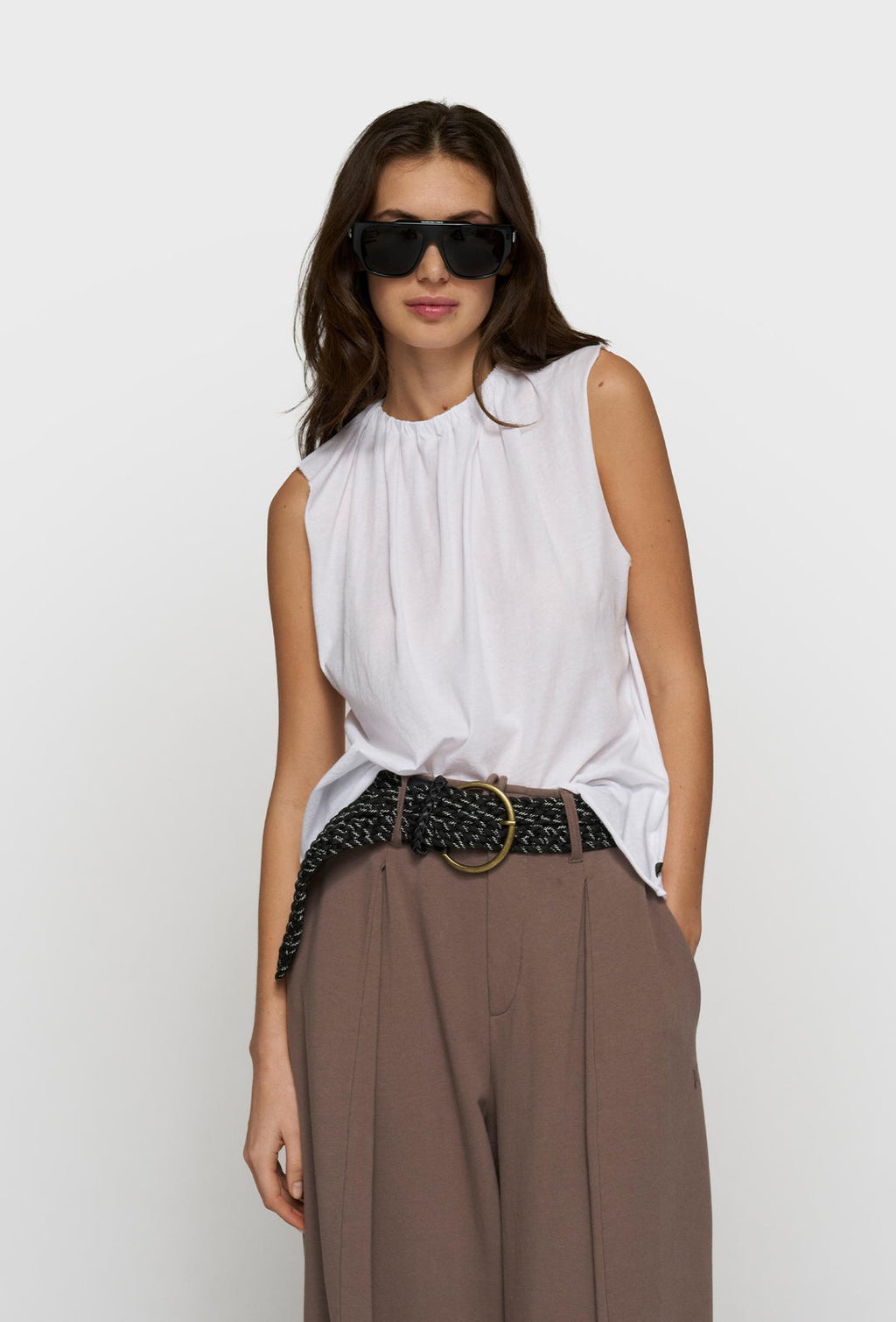 10DAYS pleated top jersey 20-457-6202 White