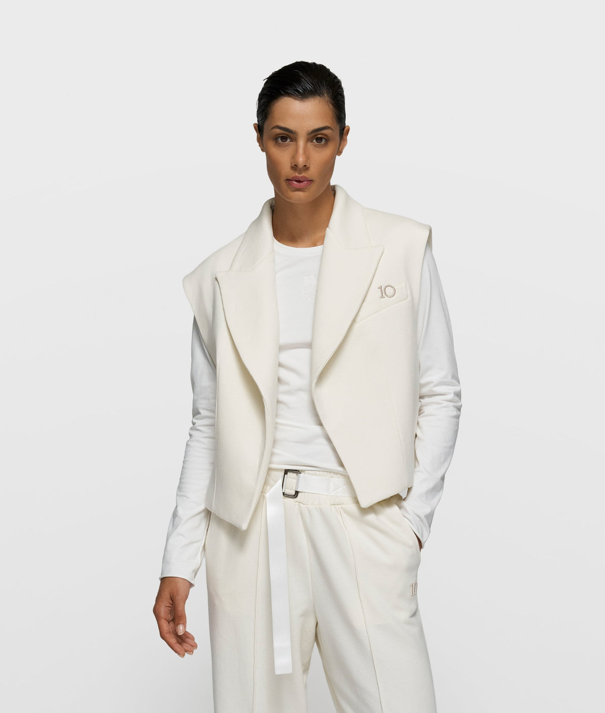 10DAYS Sleeveless Blazer 20-505-6201 Pearl
