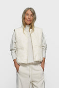 10DAYS padded vest monogram 20-572-6201 Pearl