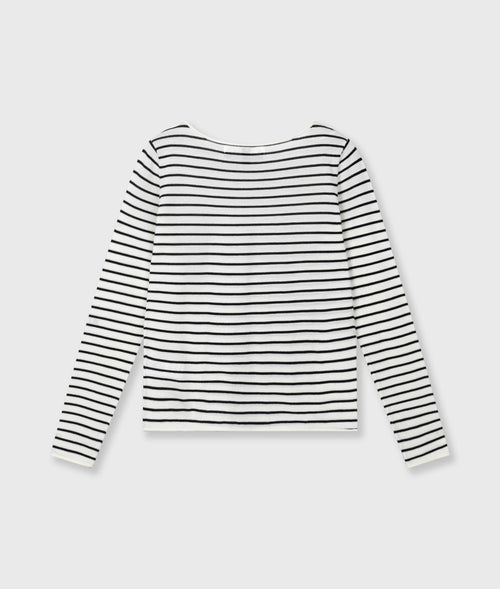 10DAYS Fine Knit Sweater Stripes 20-605-6201 Ecru Black