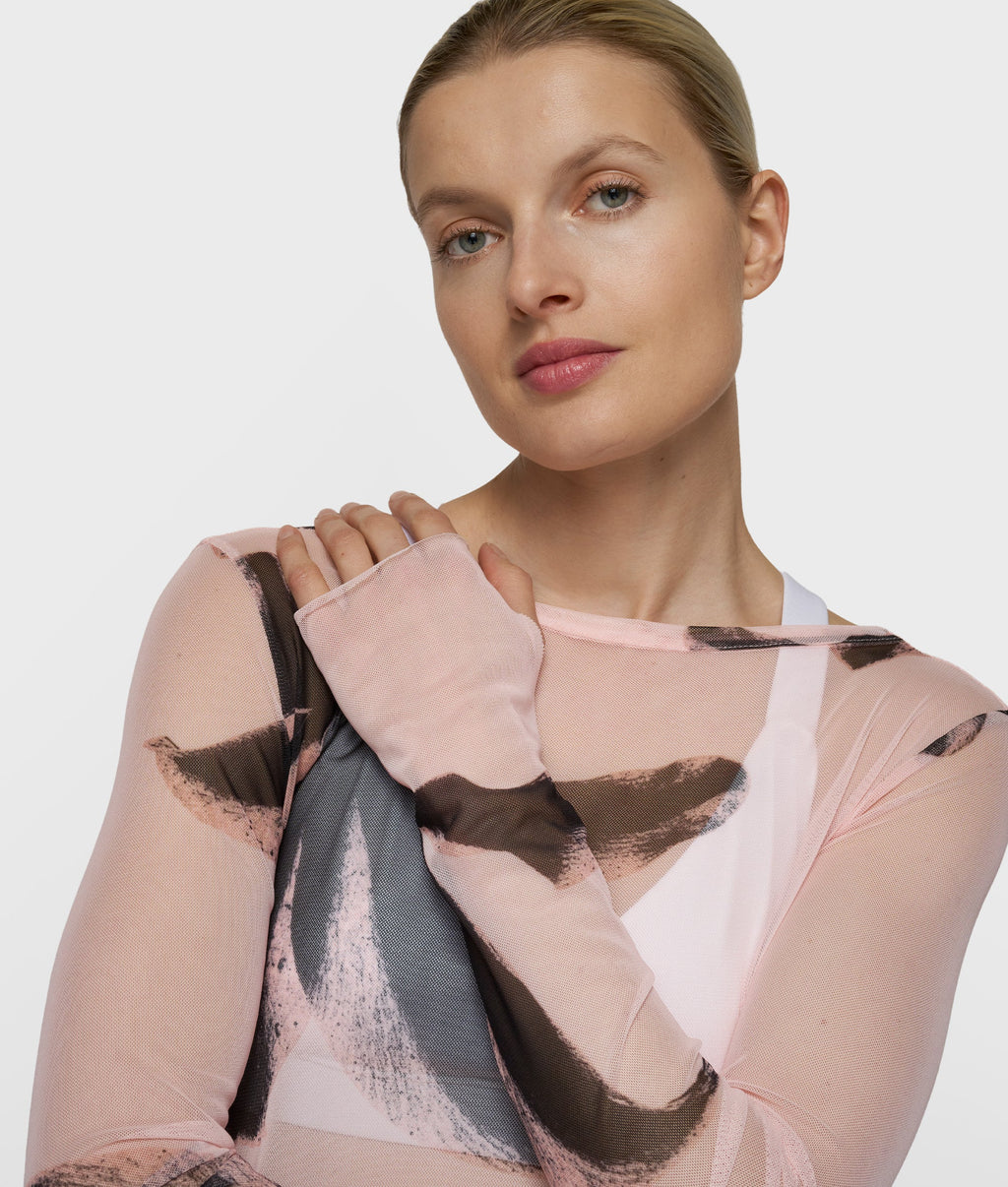 10DAYS Mesh Long Sleeve Flower powder – segunda vista oficial