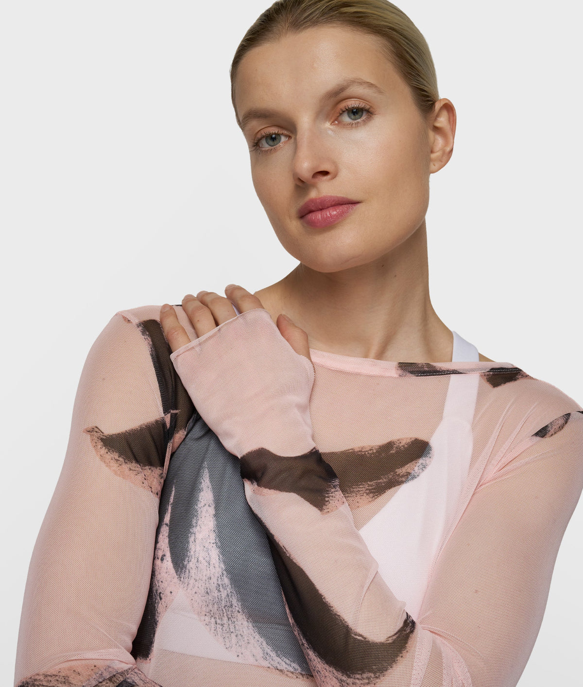 10DAYS Mesh Long Sleeve Flower powder – segunda vista oficial