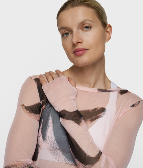 10DAYS Mesh Long Sleeve Flower powder – segunda vista oficial