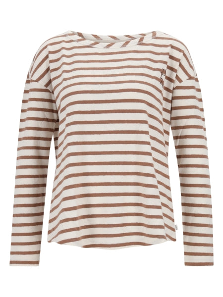 10DAYS long sleeve tee stripes white/fudge – vista del producto