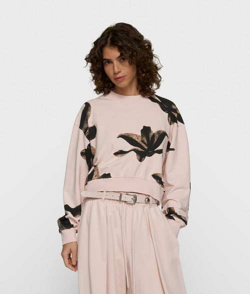 10DAYS Cropped Sweater Flower 20-801-6203 Powder