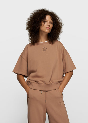 10DAYS Short Sleeve Sweater 20-815-6201 Fudge
