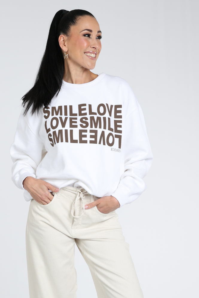 10DAYS statement sweater smile 20-824-6201 White