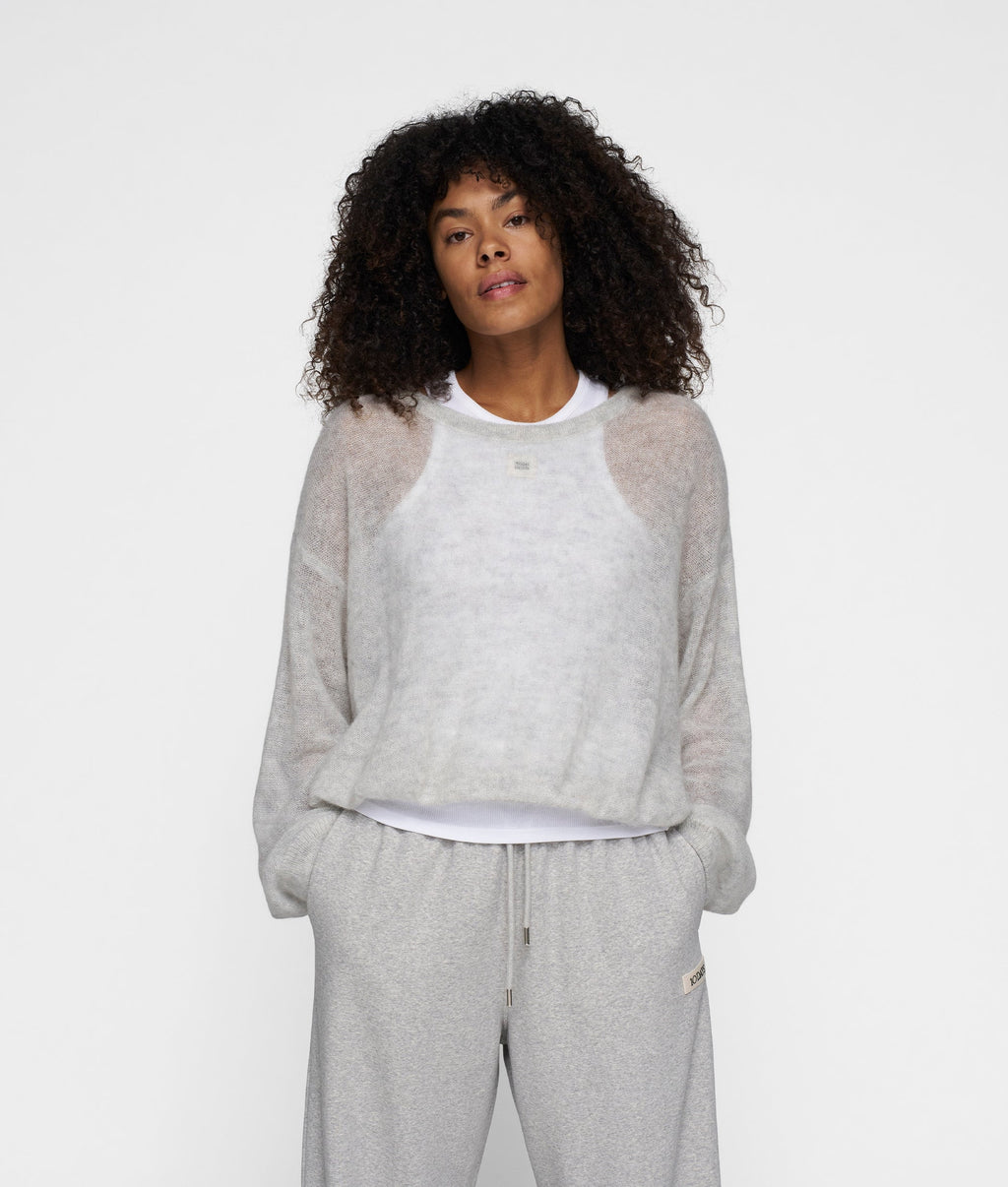 10DAYS The Knit Sweater Light Grey Melee – vista frontal