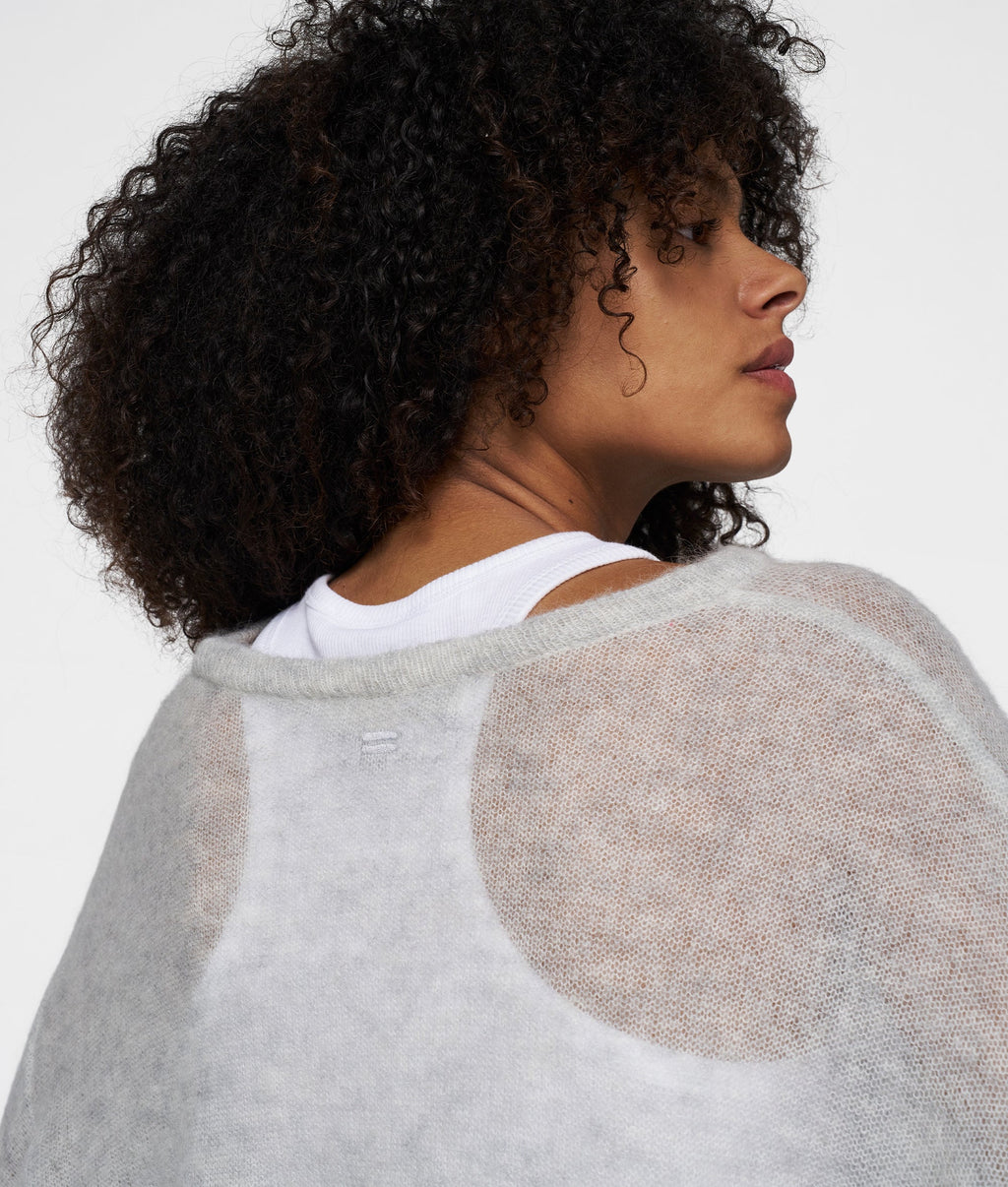 10DAYS The Knit Sweater Light Grey Melee – vista posterior