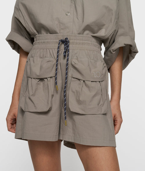 10DAYS Crinkle Utility Shorts Fog