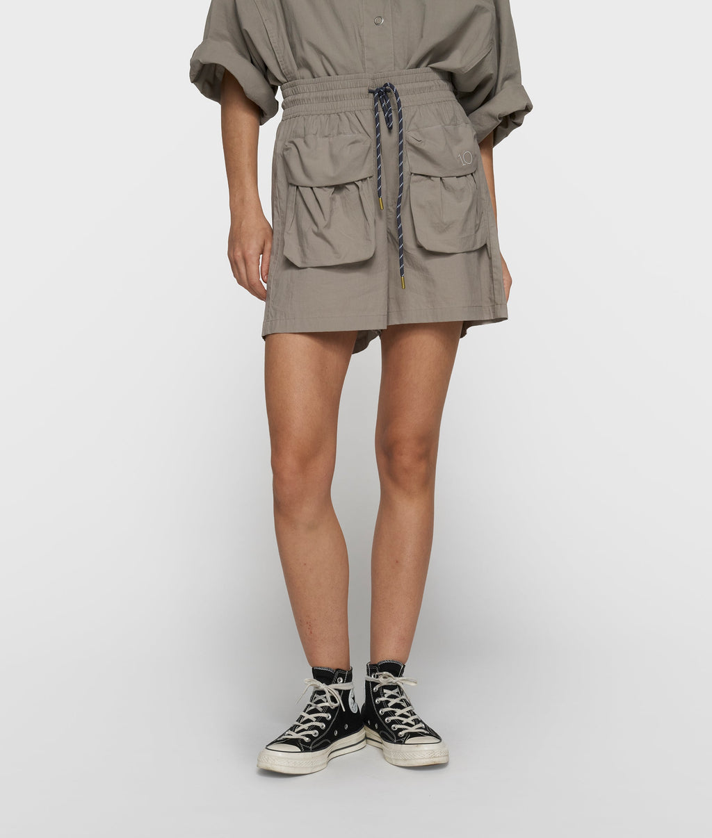 10DAYS Crinkle Utility Shorts Fog