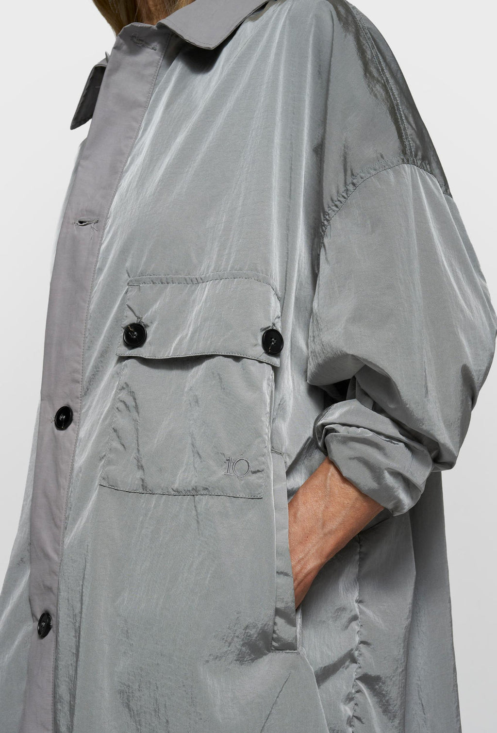 10DAYS Oversized Shirt Jacket Light Graphite