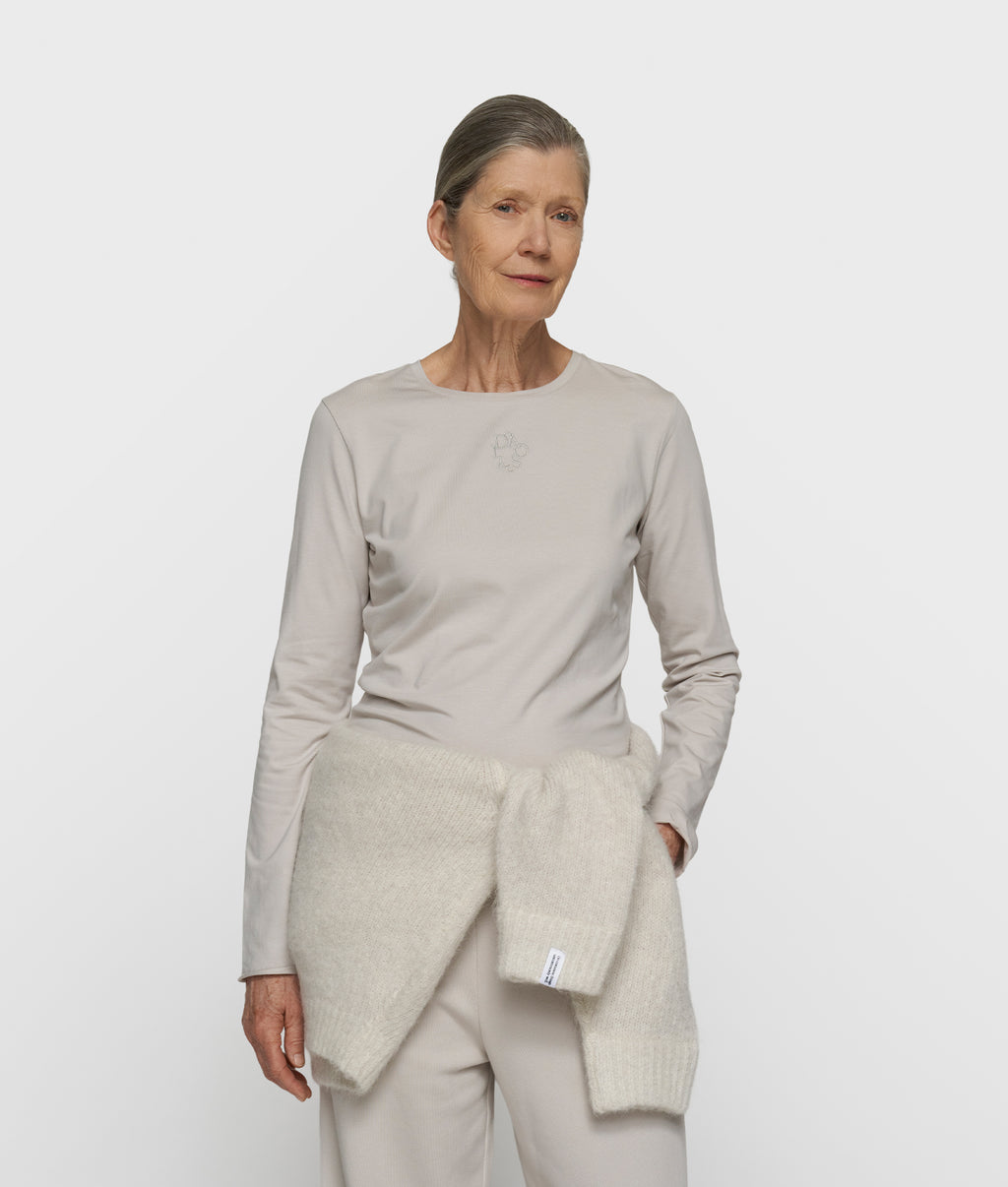 10DAYS Slim Long Sleeve Tee 20-773-6203 stone