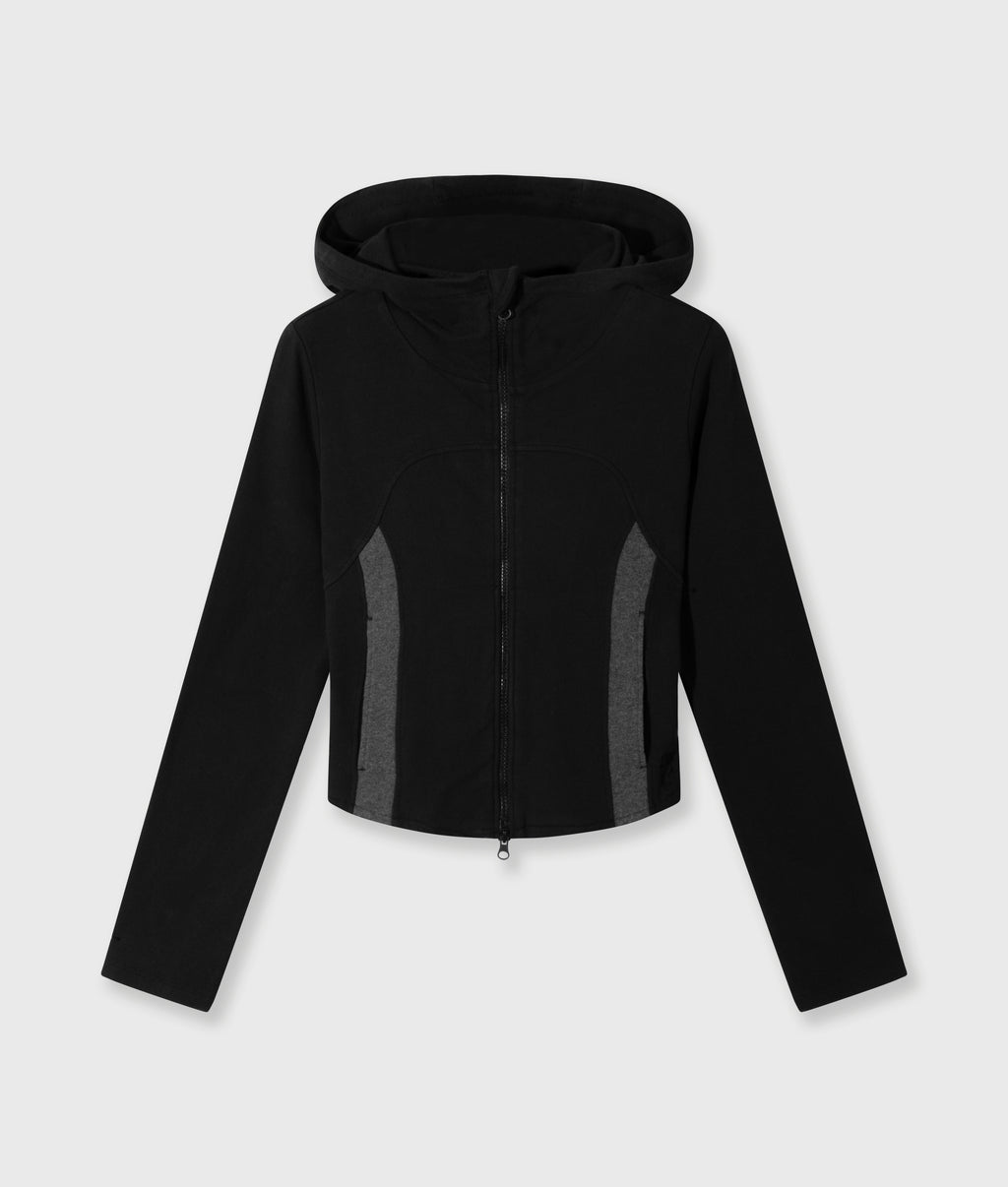 10DAYS Slim Zip Hoodie Black