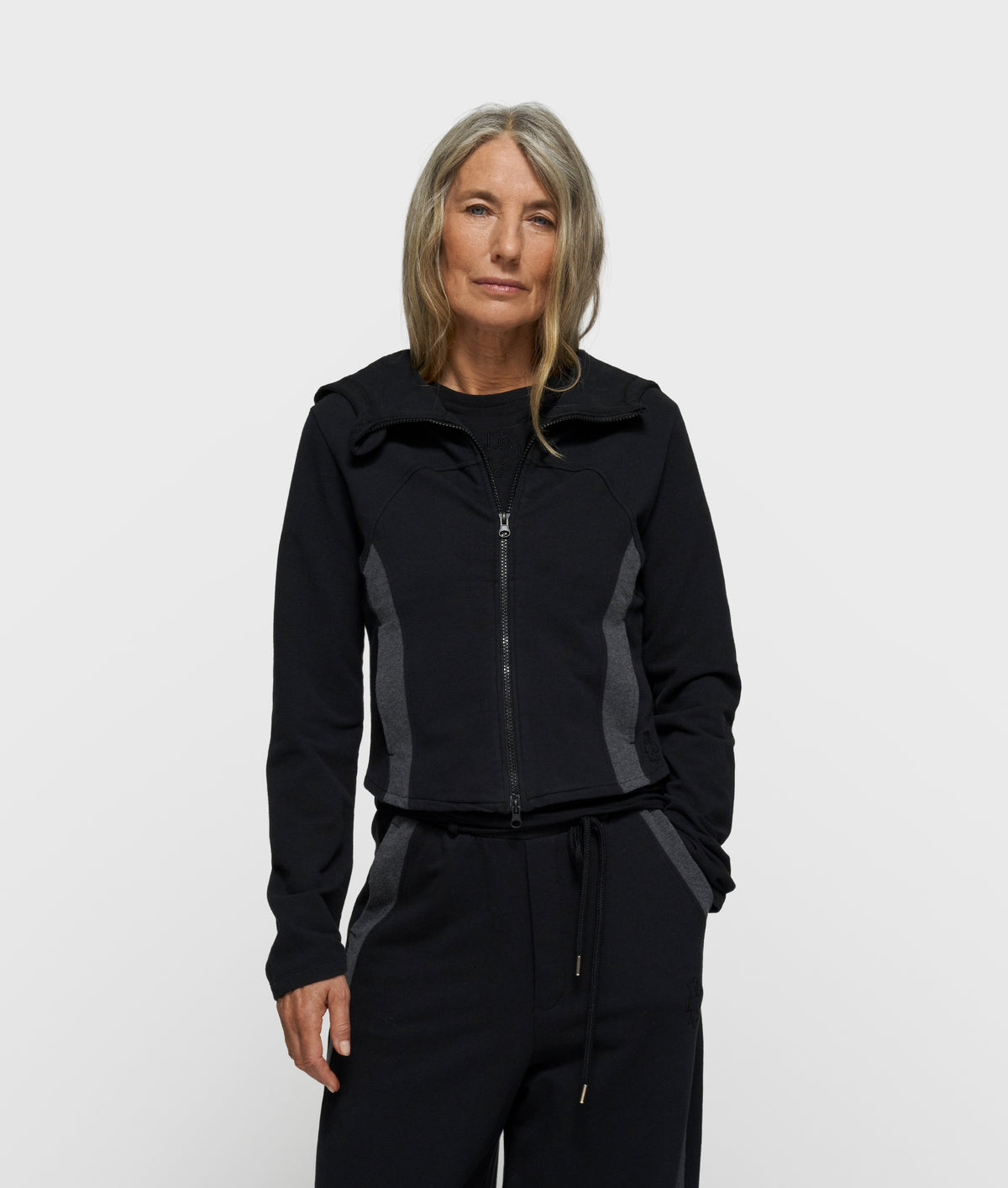 10DAYS Slim Zip Hoodie Black