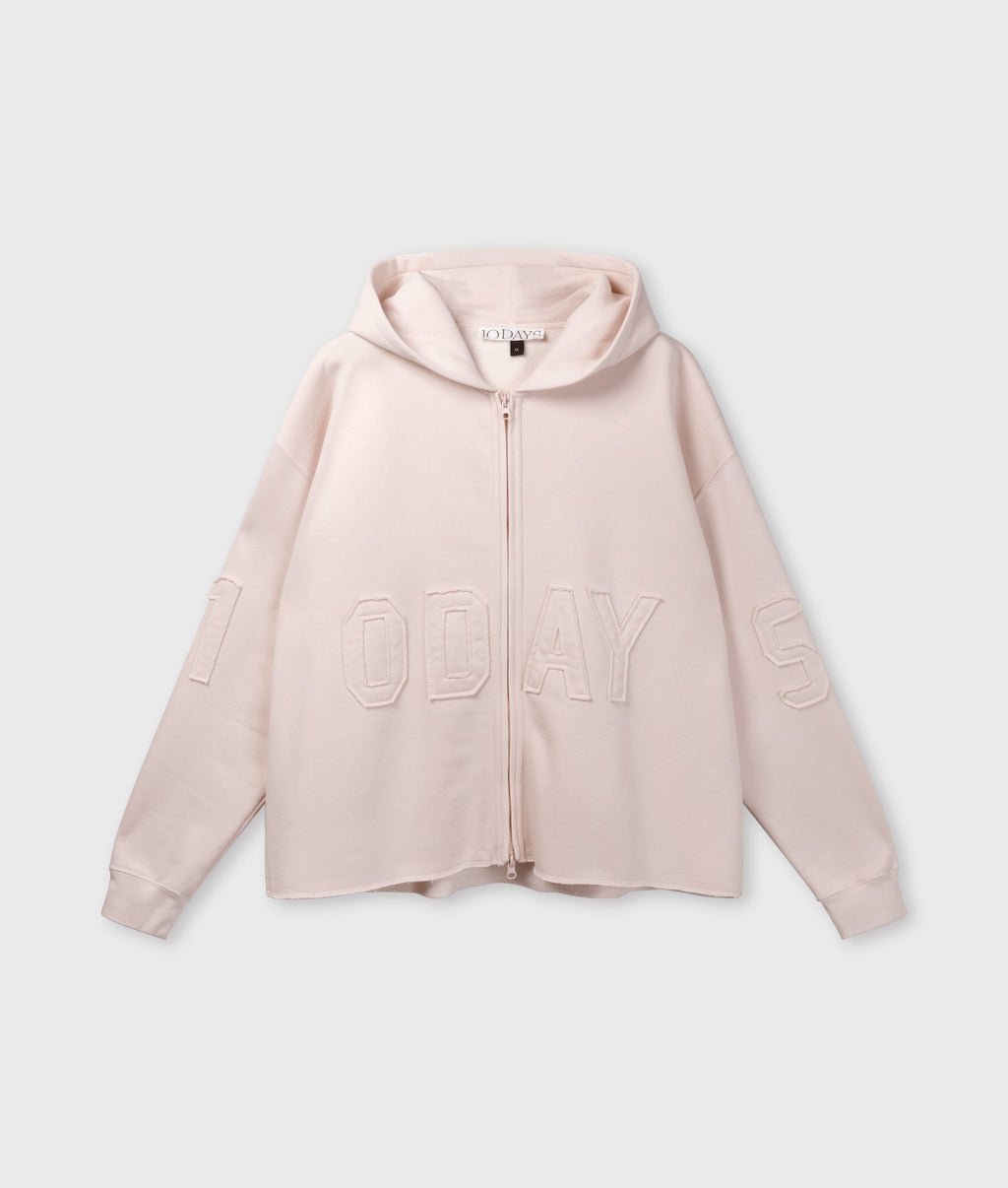 10DAYS Statement Zip Hoodie Powder