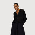 10DAYS V-Neck Cardigan Mesh Black