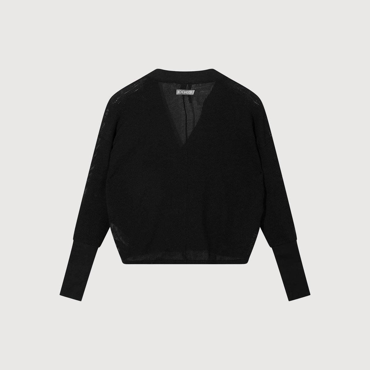 10DAYS V-Neck Cardigan Mesh Black