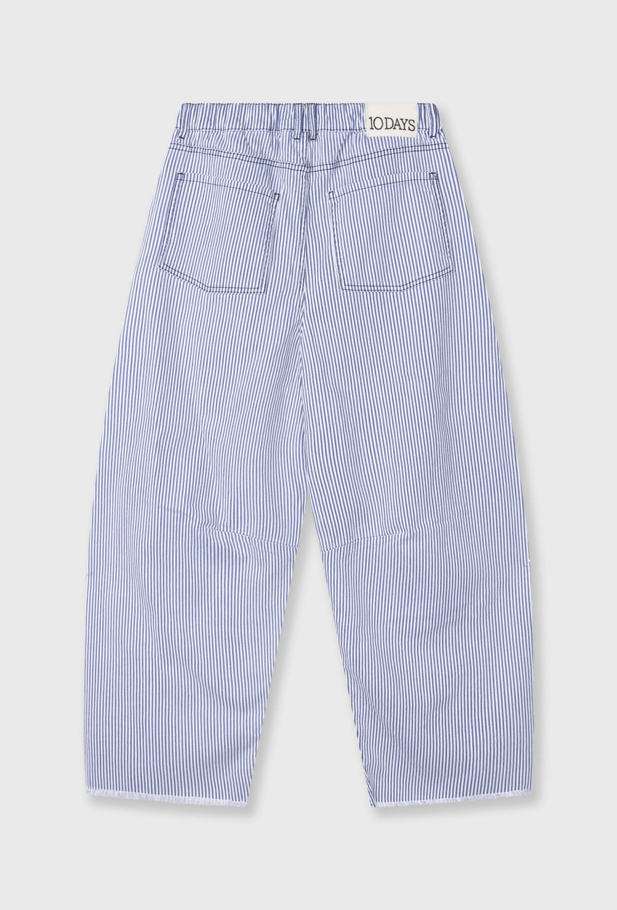 10DAYS Western Pants Stripes White Blue