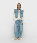 10DAYS Wide Tapered Denim Pants Blue Denim