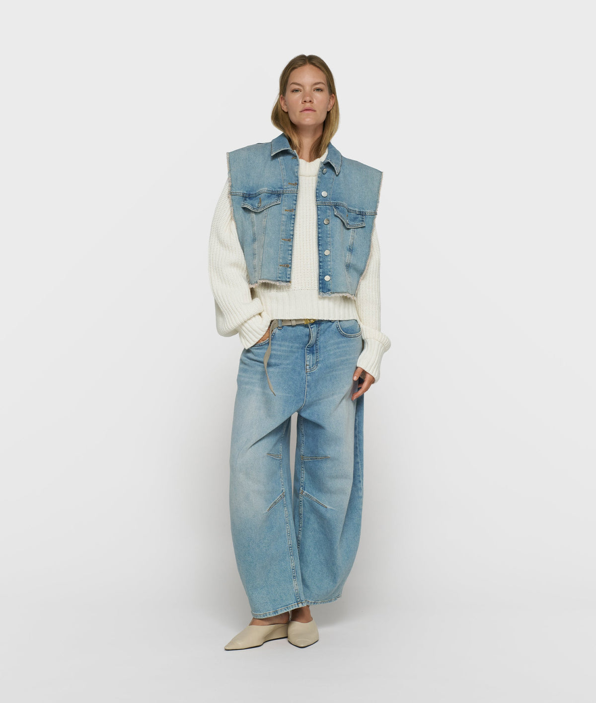 10DAYS Wide Tapered Denim Pants Blue Denim