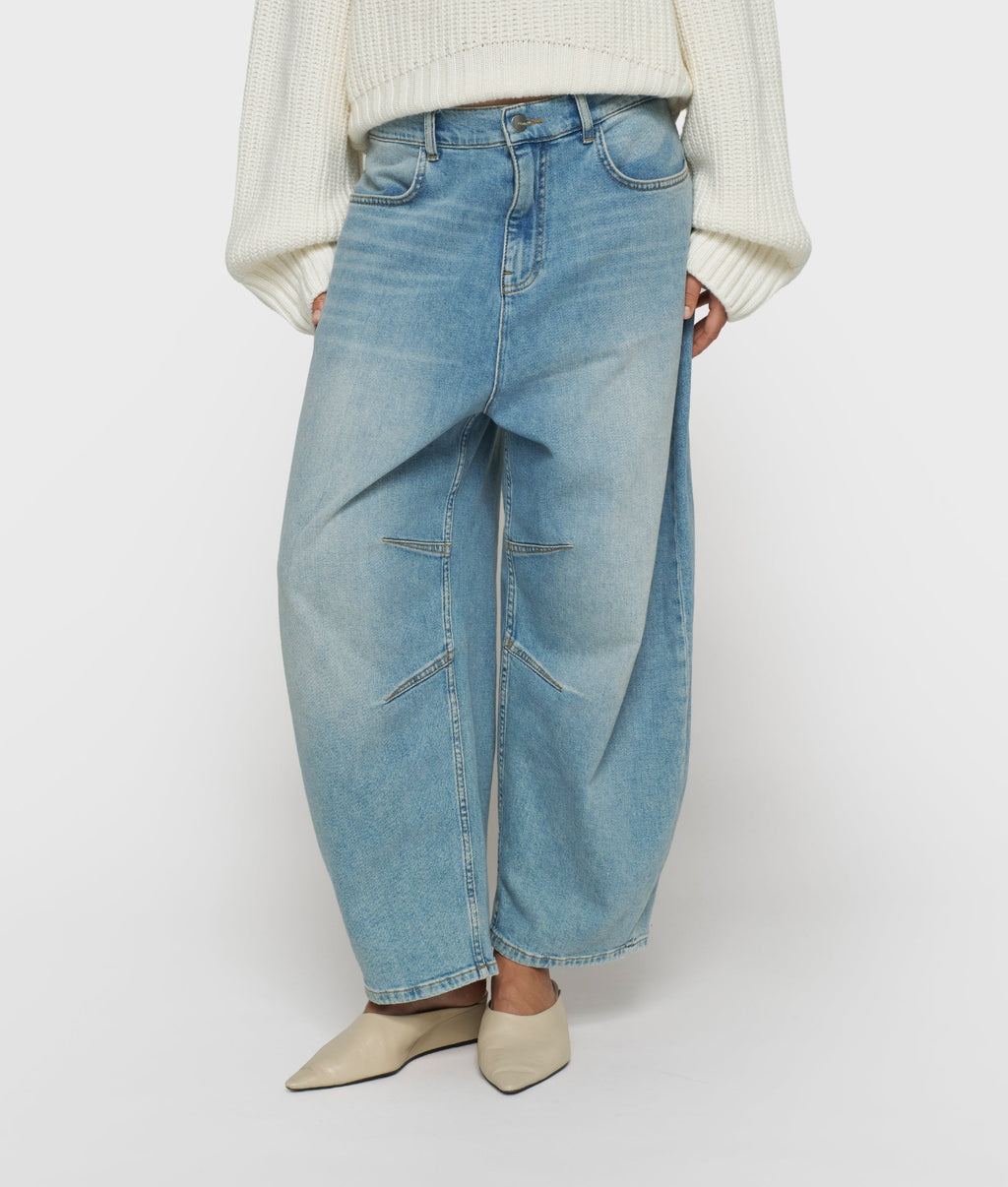 10DAYS Wide Tapered Denim Pants Blue Denim