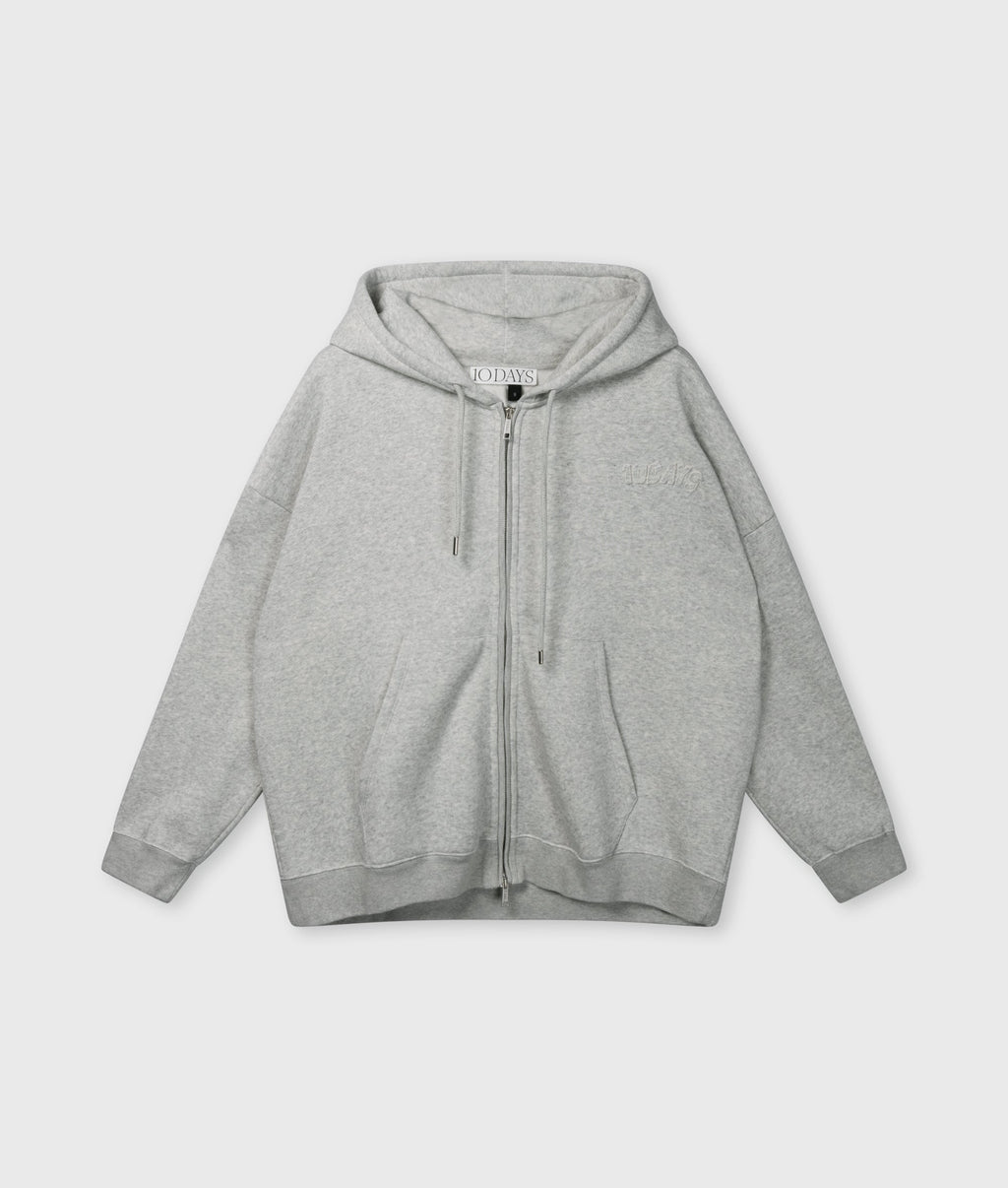 10DAYS Zip Cardigan | Light Grey Melee – Cárdigan de mujer con cremallera – Estilo casual elegante – Tallas M, L, 2XL