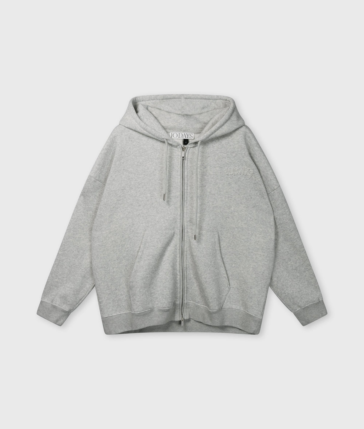 10DAYS Zip Cardigan | Light Grey Melee – Cárdigan de mujer con cremallera – Estilo casual elegante – Tallas M, L, 2XL