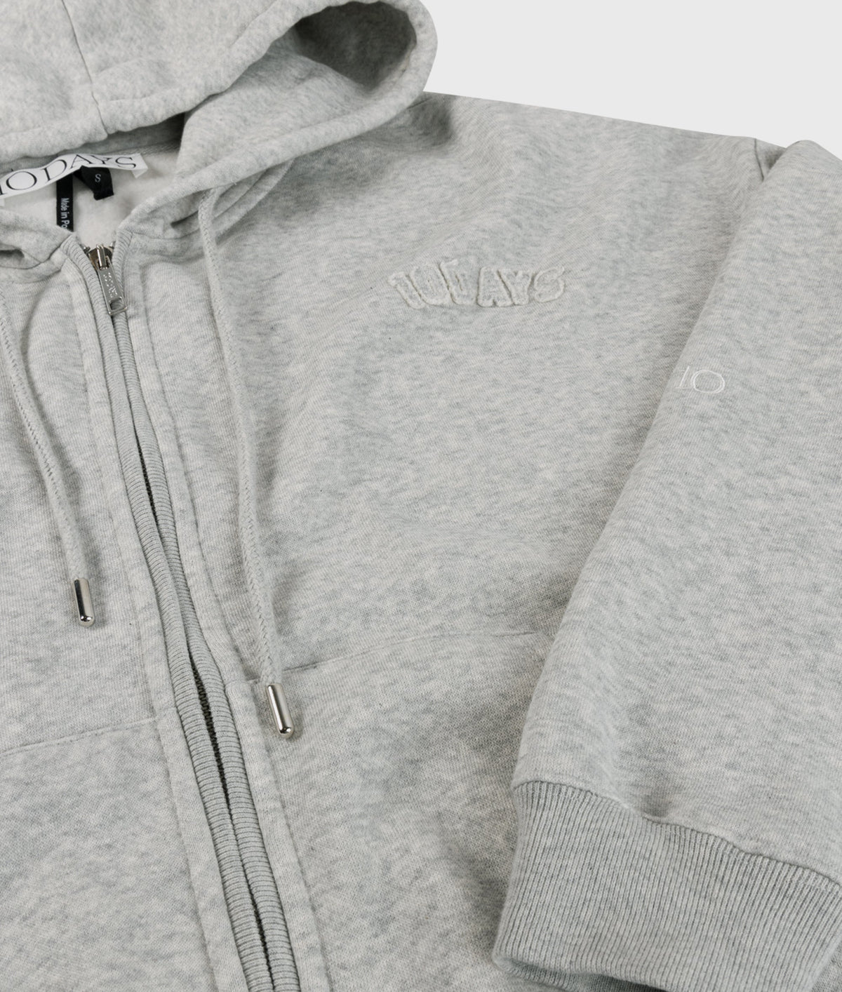 10DAYS Zip Cardigan | Light Grey Melee – Cárdigan de mujer con cremallera – Estilo casual elegante – Tallas M, L, 2XL