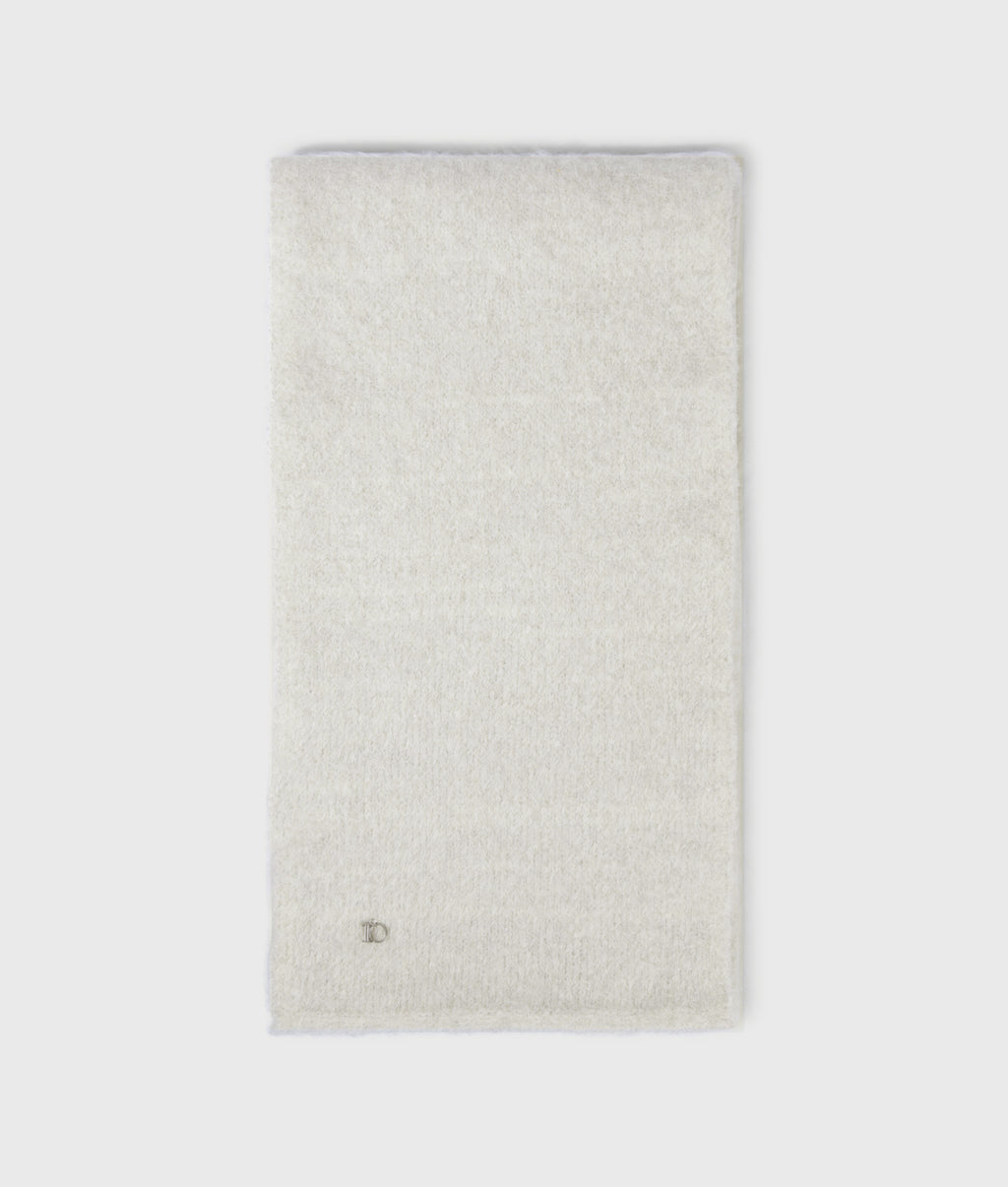 Hairy Knit Scarf Lurex Ecru