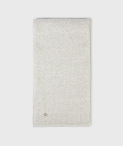 Hairy Knit Scarf Lurex Ecru