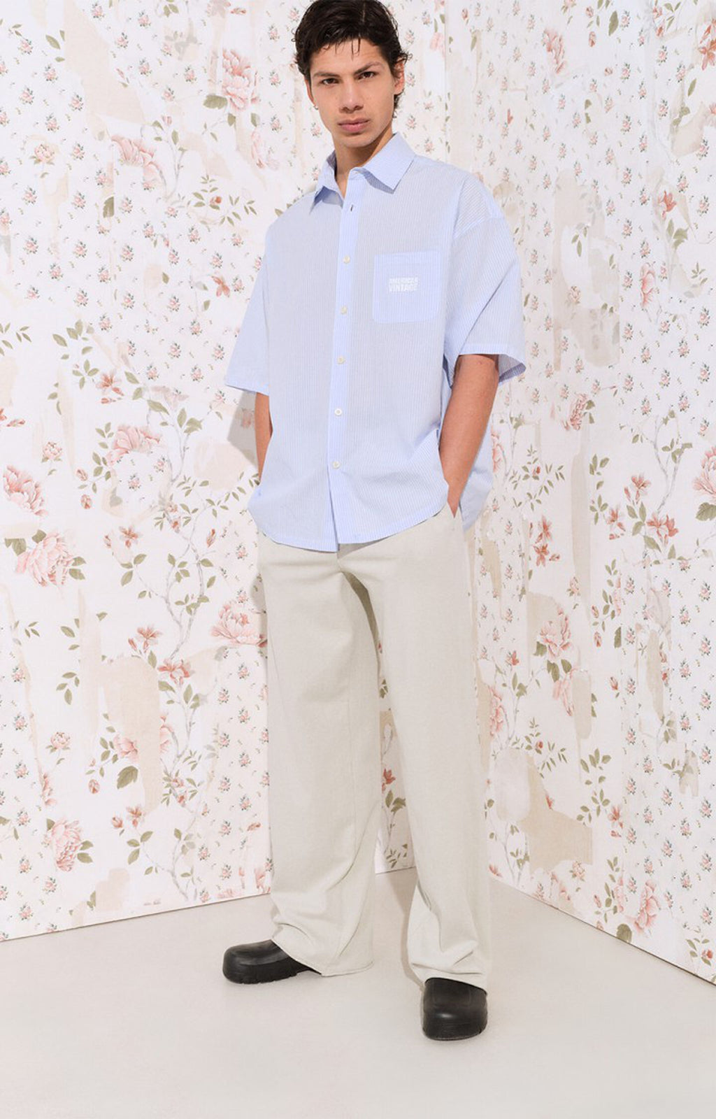 American Vintage Eluabird shirt blue stripes