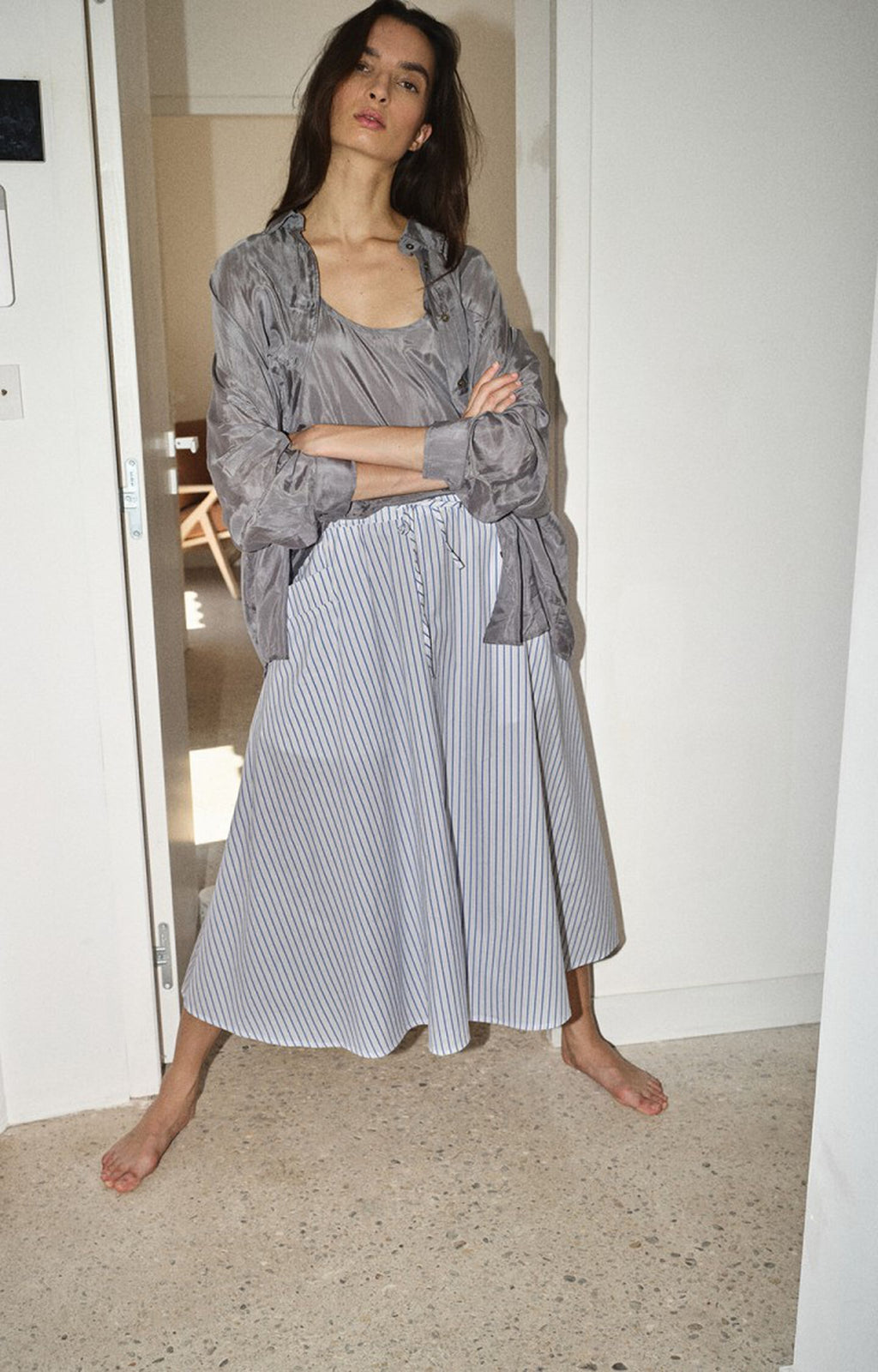 American Vintage Nurway skirt rayures rivière