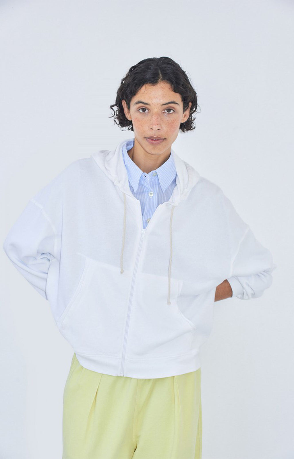 American Vintage Vibtown zip hoodie vintage white