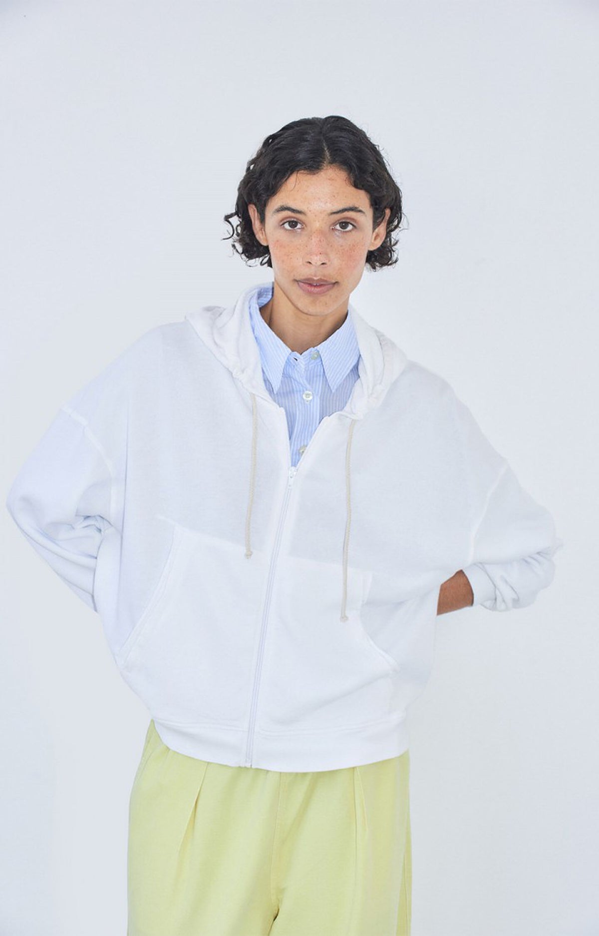 American Vintage Vibtown zip hoodie vintage white