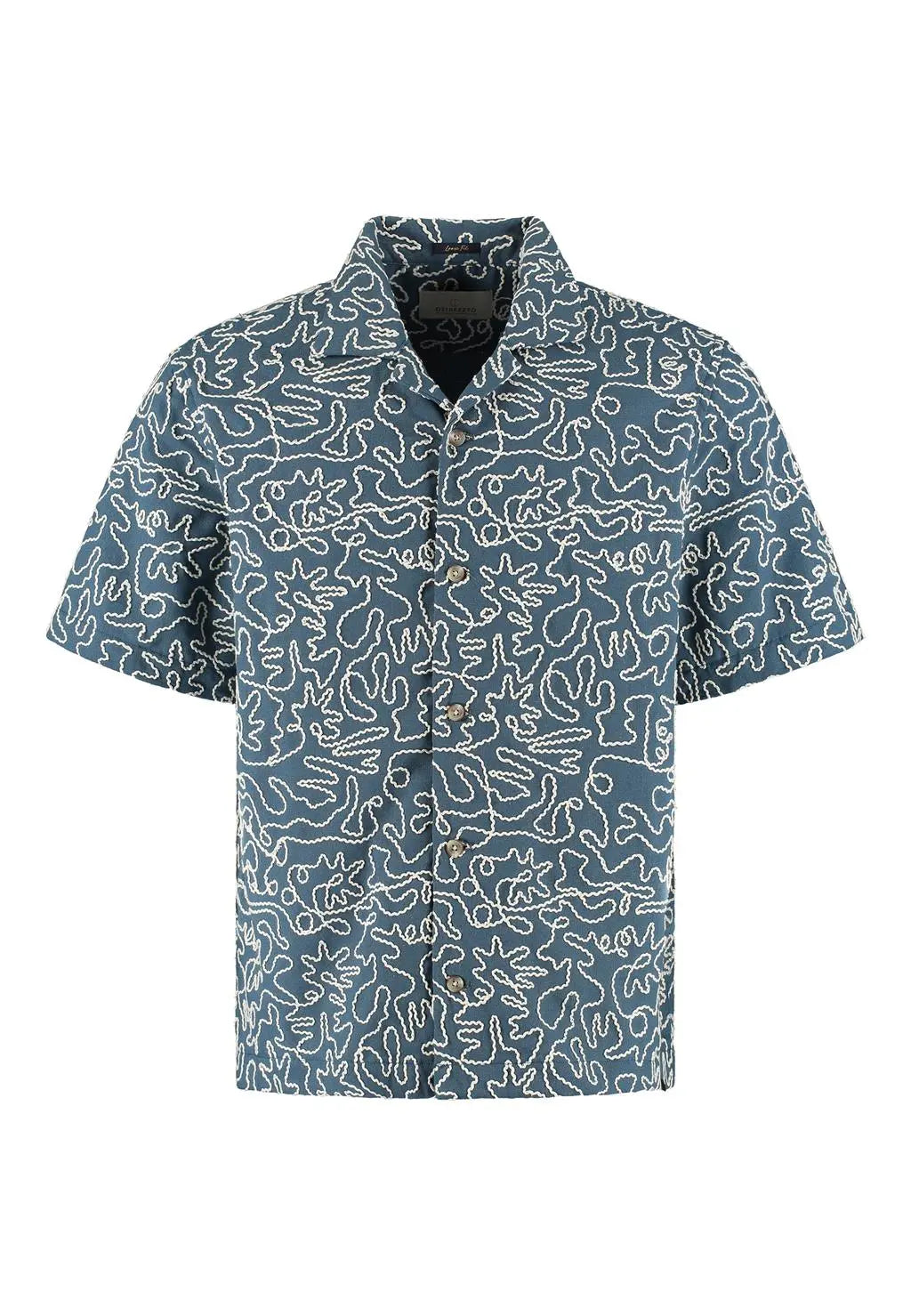 Dstrezzed Leo Resort Shirt 311509-621 Blue Fusion