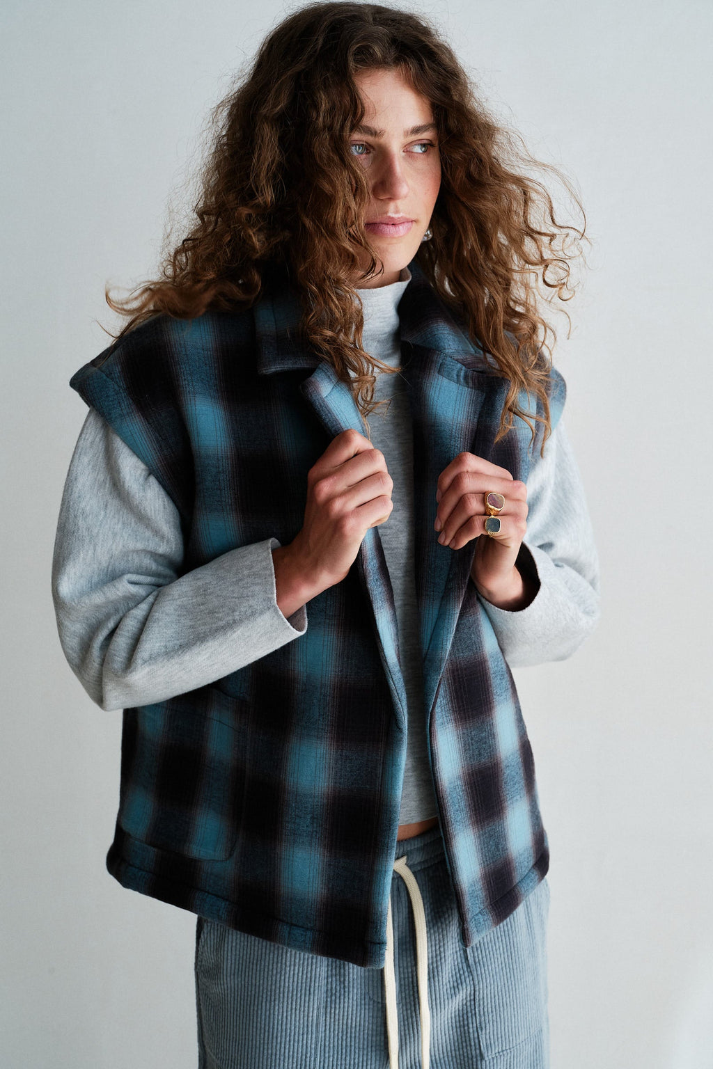 PENN&INK N.Y. Chaleco W26C390 — Blue Check