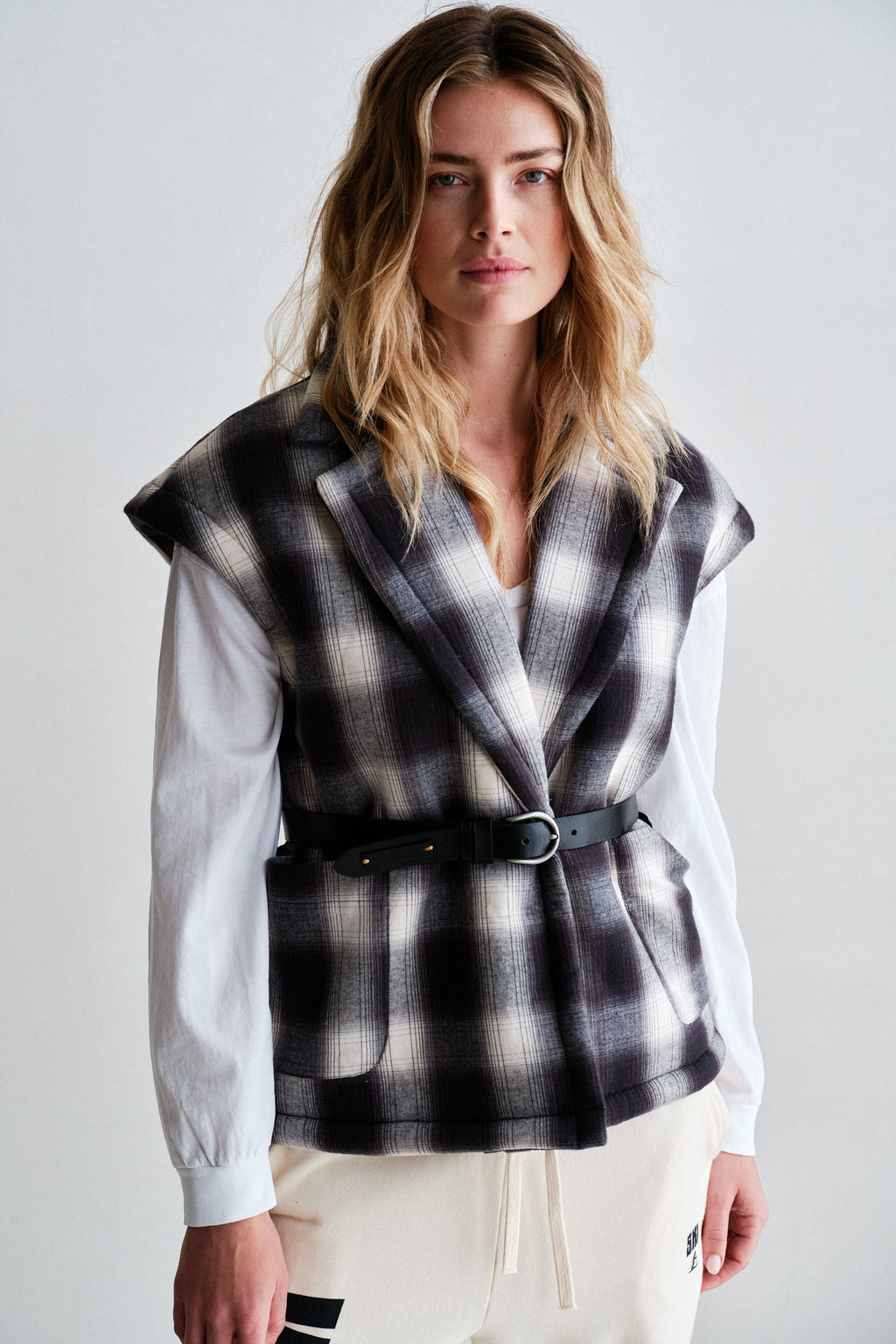 PENN&INK N.Y. Chaleco W26C390 — Grey Check