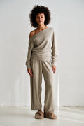 Pantalón Penn & Ink W26T1306 Beige y Antra - imagen 1