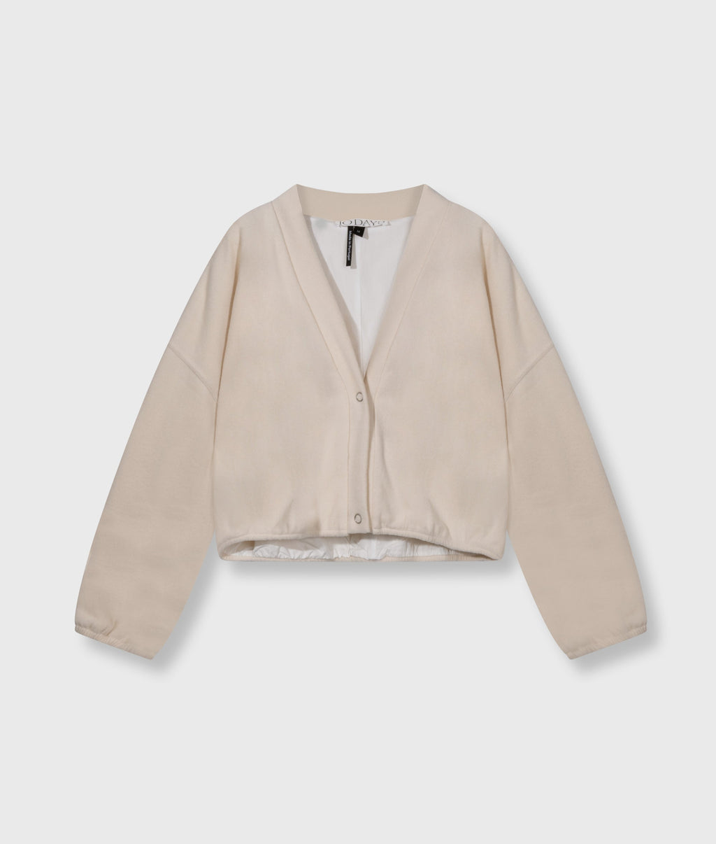 Brushed Baseball Cardigan Powder
