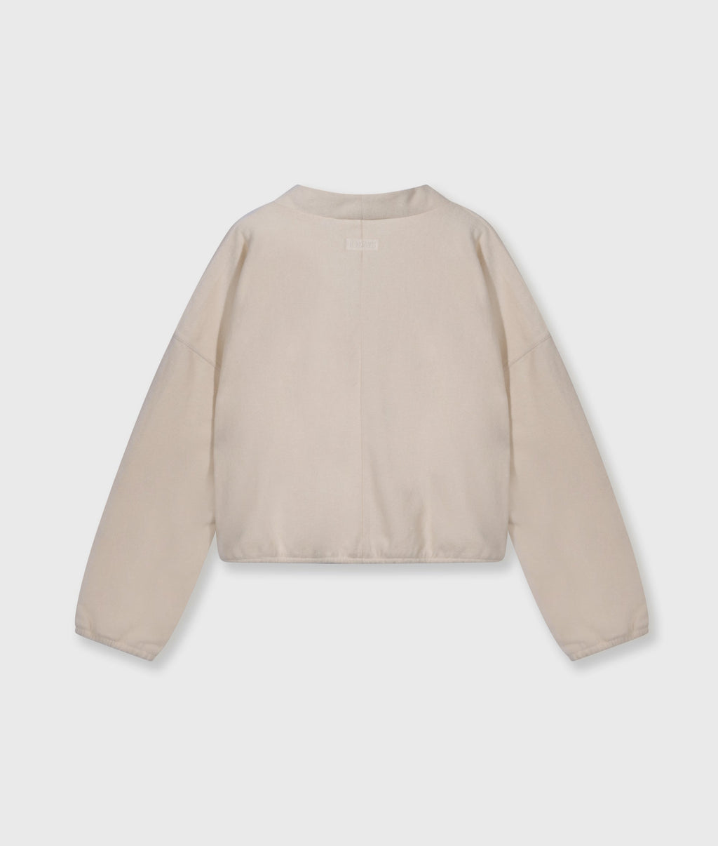 Brushed Baseball Cardigan Powder