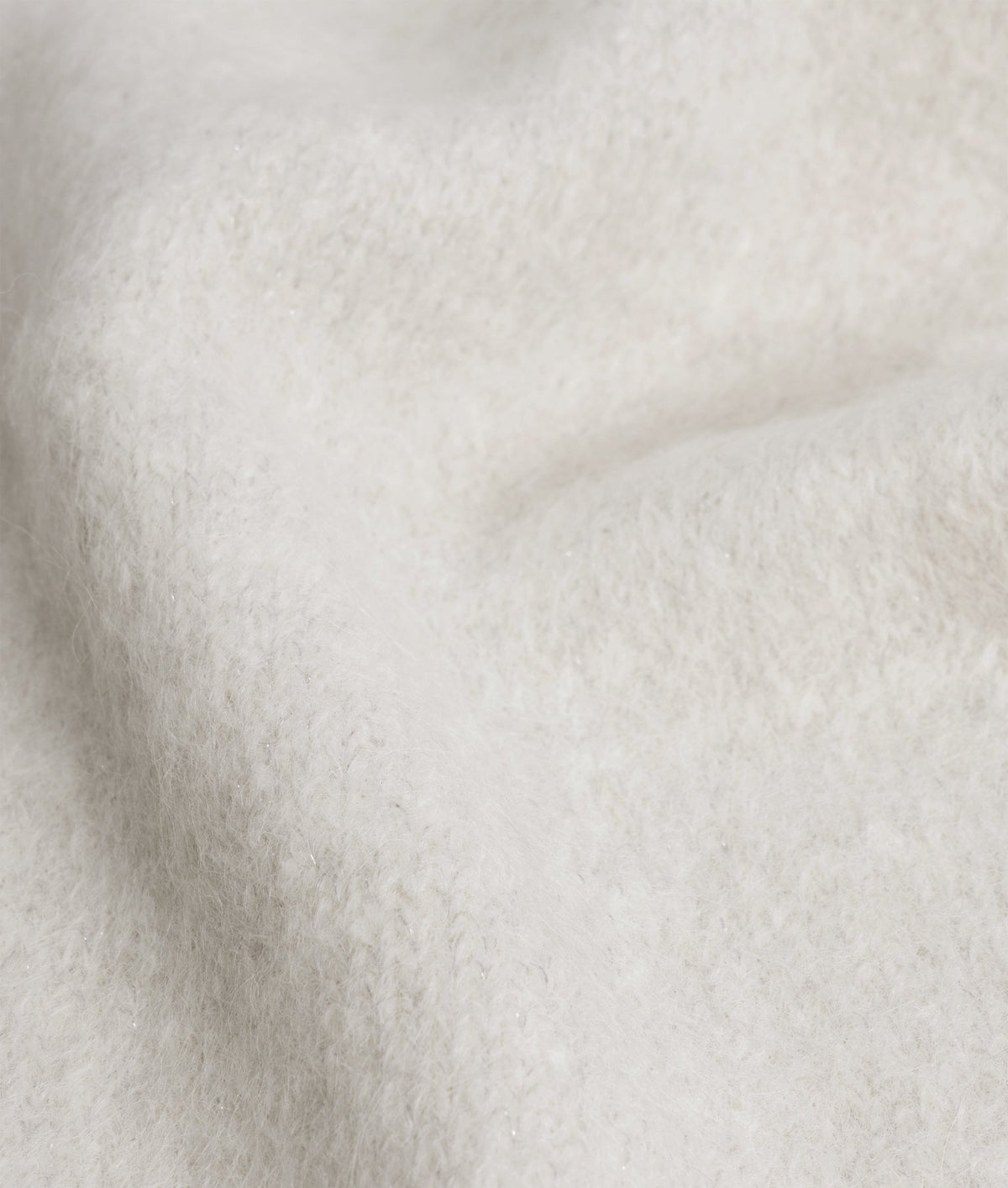 Hairy Knit Scarf Lurex Ecru