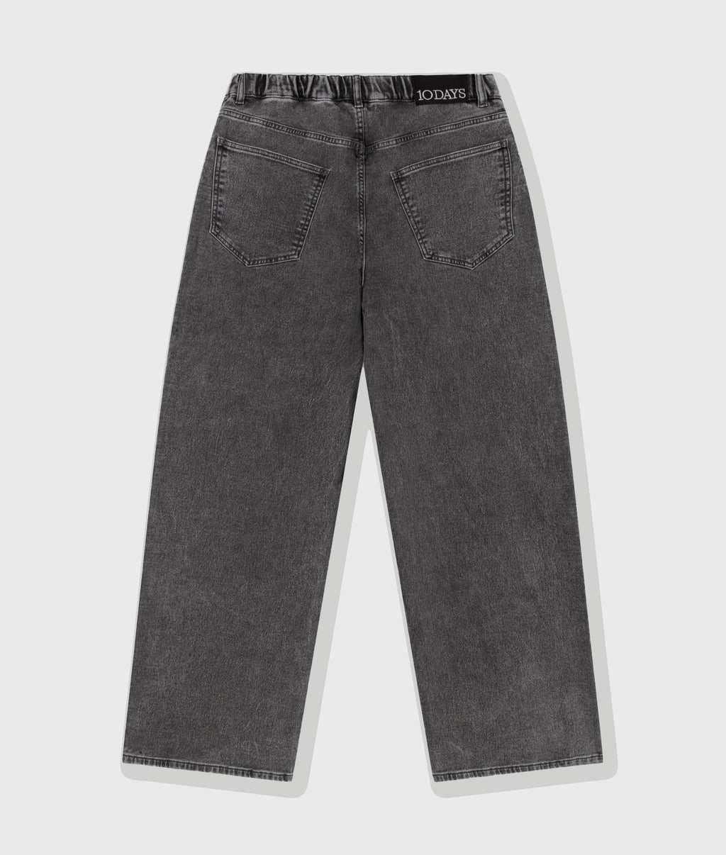 wide pants jog denim | black – detalle del producto