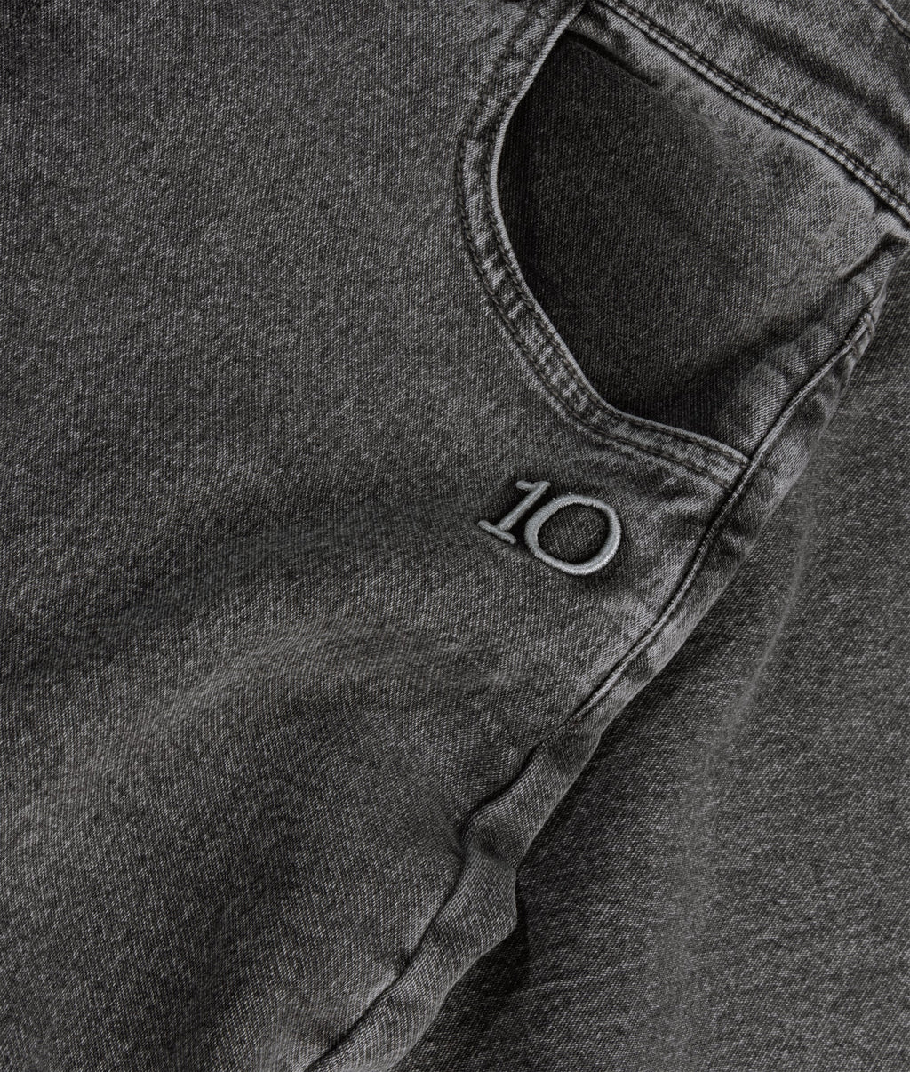 wide pants jog denim | black – detalle del producto