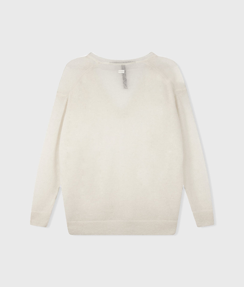 THE V-NECK KNIT SWEATER | ecru – detalle del producto