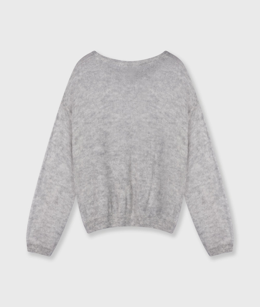 THE KNIT SWEATER | light grey melee – detalle del producto