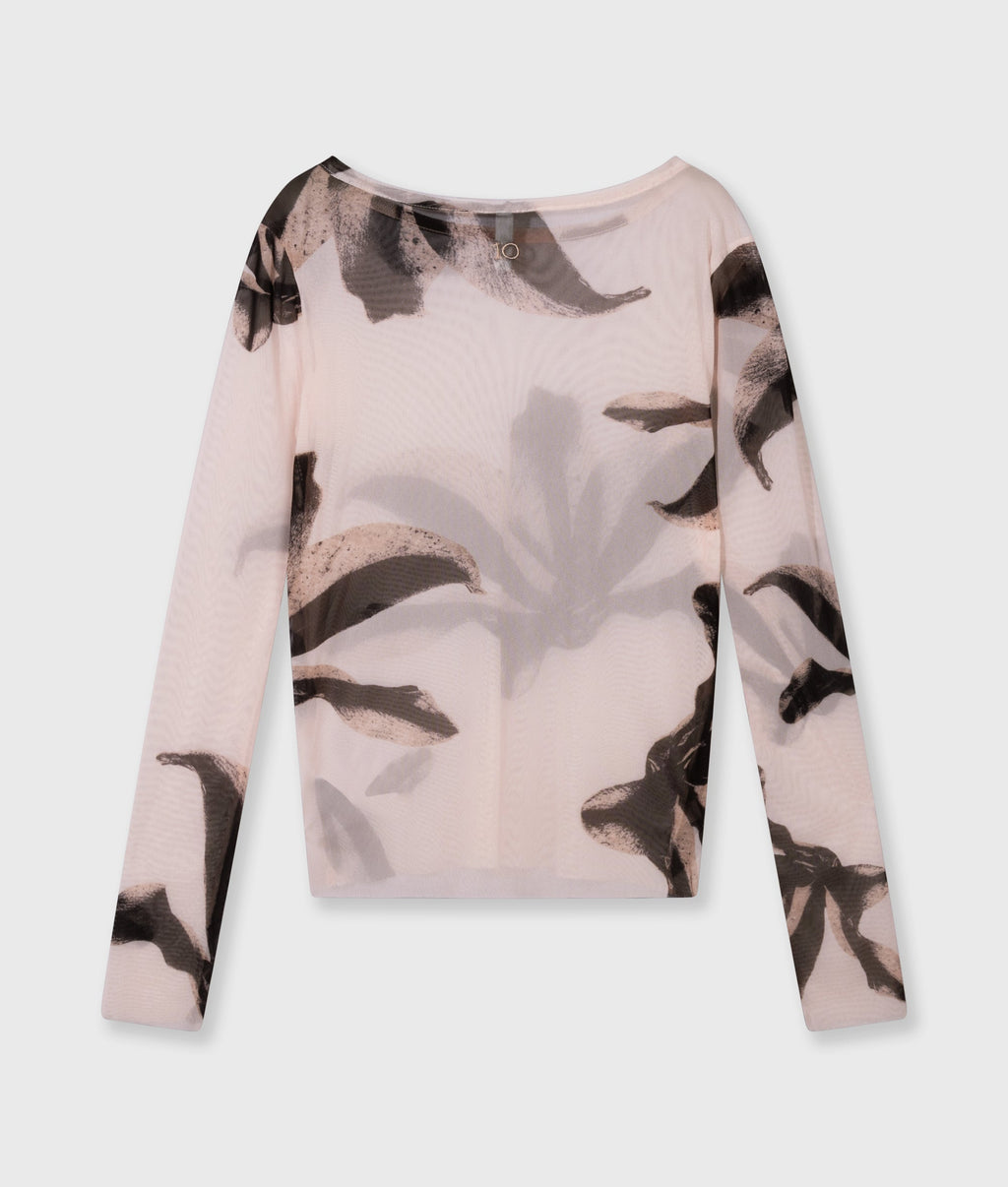 mesh long sleeve flower | powder – vista adicional