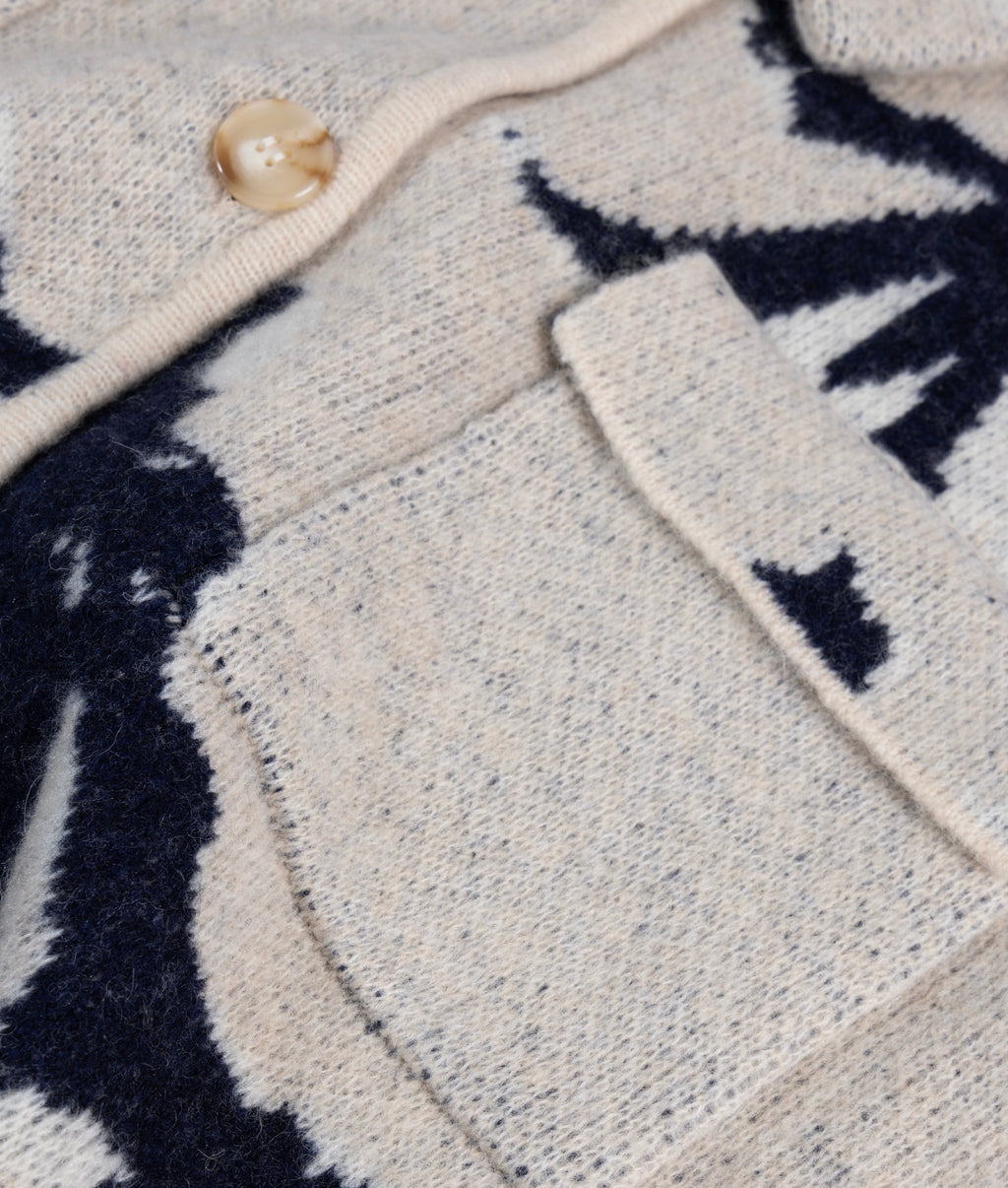 long knit jacket flower | powder – vista adicional