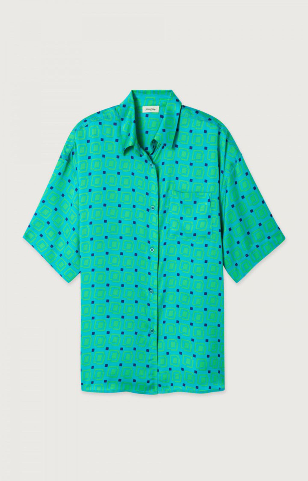 American Vintage BOV06AIE26 – Camisa de mujer de manga corta y corte amplio – Estilo casual – Talla única – vista adicional